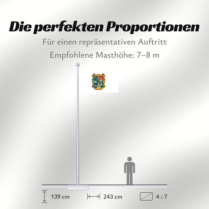 Proportionen der Flagge: Tamaulipas