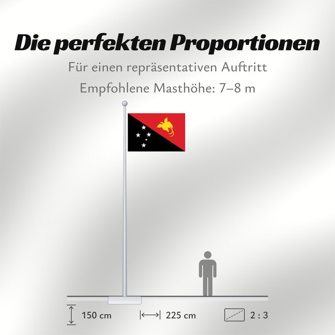 Proportionen der Flagge: Papua New Guinea	Papua New GuineaColours Pantone 186 C for red and 116 C for yellow	Papouasie-Nouvelle-Guinée	Papúa Nueva Guinea	Papua-Neuguineas	Papua Nuova Guinea	Papoea-Nieuw-Guinea	Papua-Nova Guiné	Papui-Nowej Gwinei	علم بابوا غينيا الجديدة	পাপুয়া নি