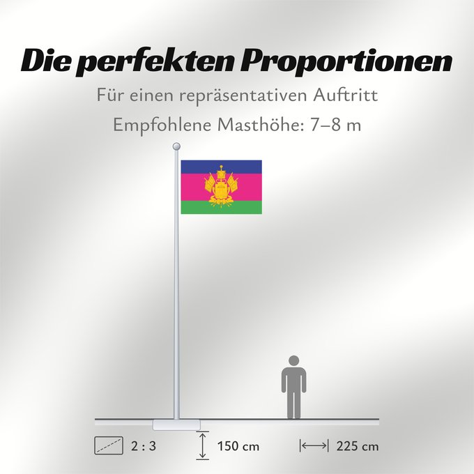 Proportionen der Flagge: Krasnodar Krai Krasnodar Krai Kraï de Krasnodar Krai de Krasnodar Krasnodar krai Kraj di Krasnodar