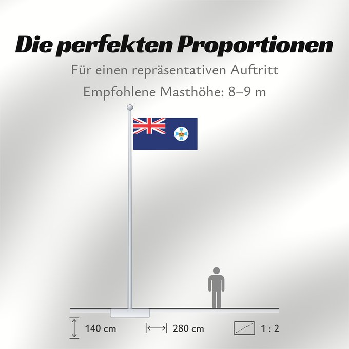 Proportionen der Flagge: Queensland State flag and government ensign internal waters only of Queensland