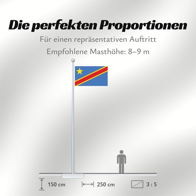 Proportionen der Flagge: Democratic Republic of the Congo	The national flag of the Democratic Republic of the Congo	La République démocratique du Congo	Rep. Dem. del Congo	Demokratischen Republik Kongo	Repubblica Democratica del Congo	Democratische Republiek Congo	علم جمهورية الك