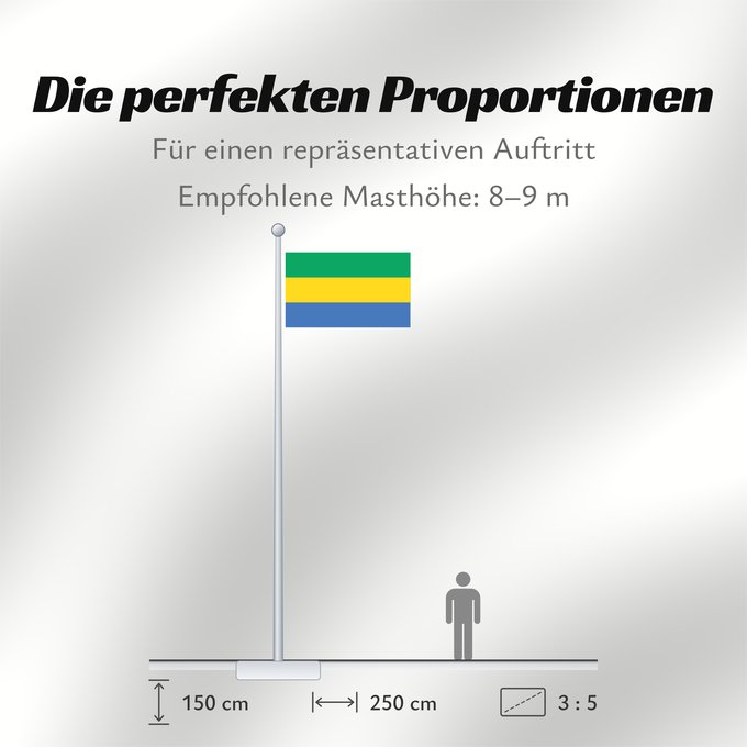 Proportionen der Flagge: Gabon	Gabón	Gabun	Gabão	علم جمهوريةالغابون	Banniel Gabon	Gabons	Gabono	Gabongo bandera	پرچم گابن	Drapél du Gabon	Dalapo ya Ngabu	Bɛndɛ́lɛ ya Gabɔ́	Bendêre tî Gaböon