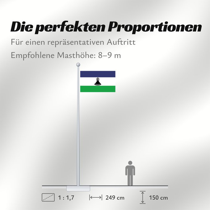 Proportionen der Flagge: Lesotho Lesoto Lesothos Lesota Seboko ye Lesotho