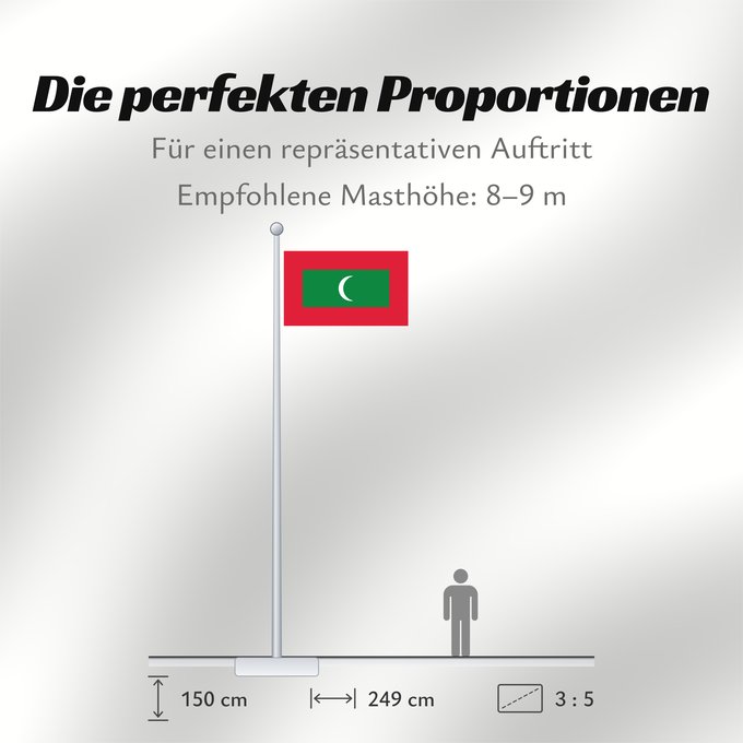 Proportionen der Flagge: Maldives	Maldivas	Malediven	Maldive	Maldiven	Das Maldivas	ދިވެހިރާއްޖޭގެ ދިދަ	La Maldivoj	Флаг Мальдив	Maldivov	Maldivernas	ธงชาติ ประเทศมัลดีฟ