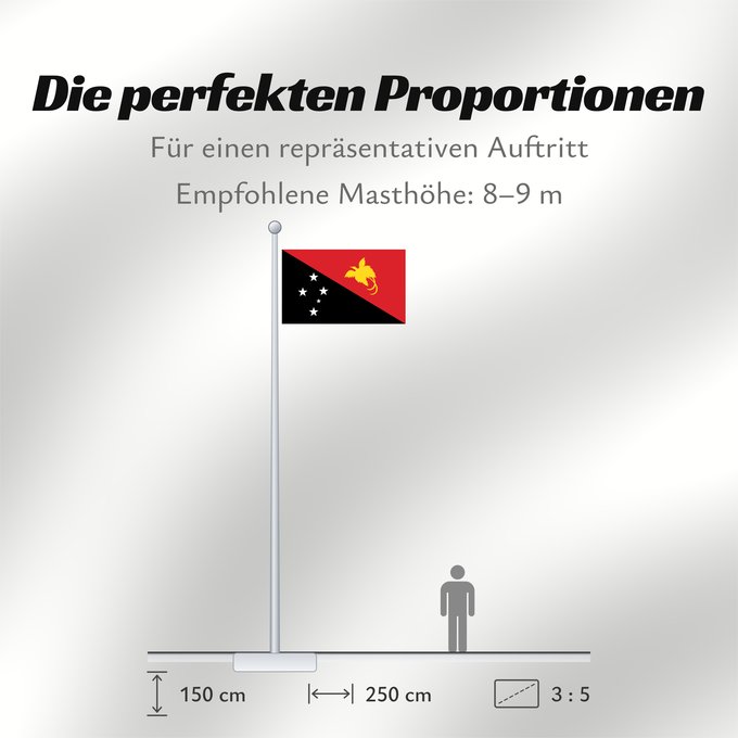 Proportionen der Flagge: Papua New Guinea	Papua New GuineaColours Pantone 186 C for red and 116 C for yellow	Papouasie-Nouvelle-Guinée	Papúa Nueva Guinea	Papua-Neuguineas	Papua Nuova Guinea	Papoea-Nieuw-Guinea	Papua-Nova Guiné	Papui-Nowej Gwinei	علم بابوا غينيا الجديدة	পাপুয়া নি