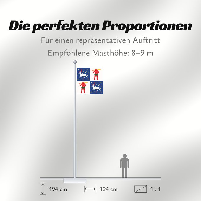 Proportionen der Flagge: Norrbottens län vapenflagga	Norrbotten County in Sweden	Norrbotten	Norrbottens läns vapenflagga