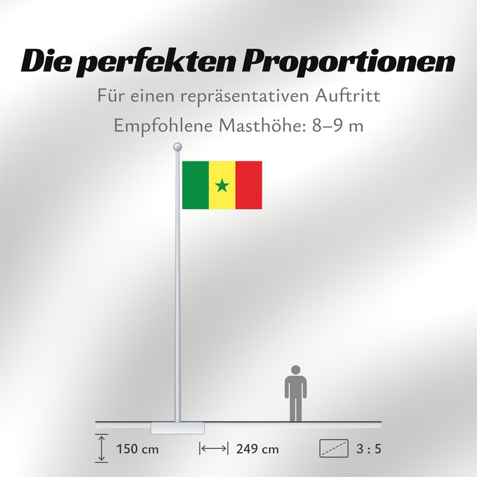 Proportionen der Flagge: Senegal	Sénégal	Senegalo	پرچم سنگال	Senegala