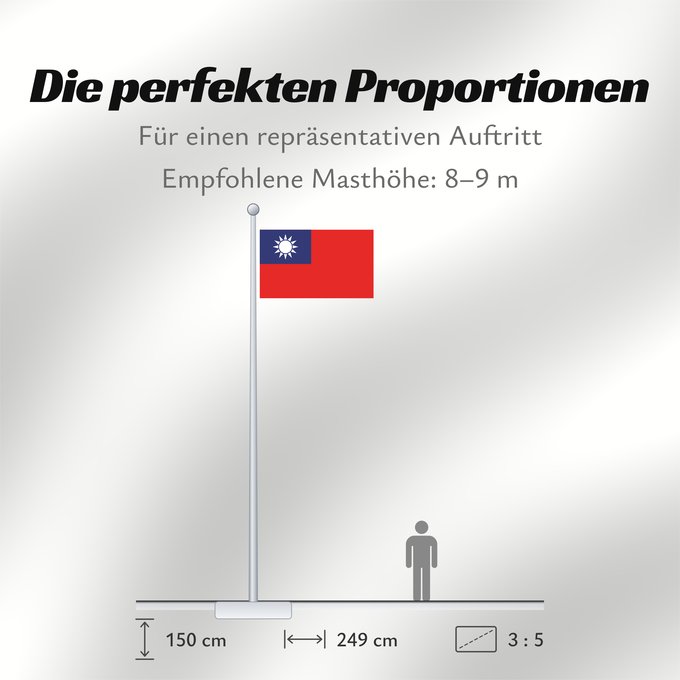 Proportionen der Flagge: Republic of China	Republic of China  Taiwan	République de Chine	República de China	Republik China  Taiwan	Repubblica di Cina	Republiek China	República da China	Republiki Chińskiej	Lýðveldi Postaulín Flagg	علم جمهورية الصين الوطنية	ཀྲུང་ཧྭ་དམངས་ཁབ དང་ལྕོག	