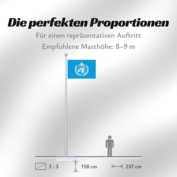 Proportionen der Flagge: World Meteorological Organization L Organisation météorologique mondiale