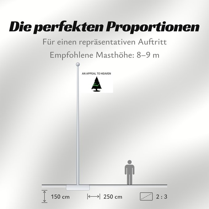 Proportionen der Flagge: An Appeal to Heaven	An Appeal to Heaven Flag  also called the Pine Tree Flag