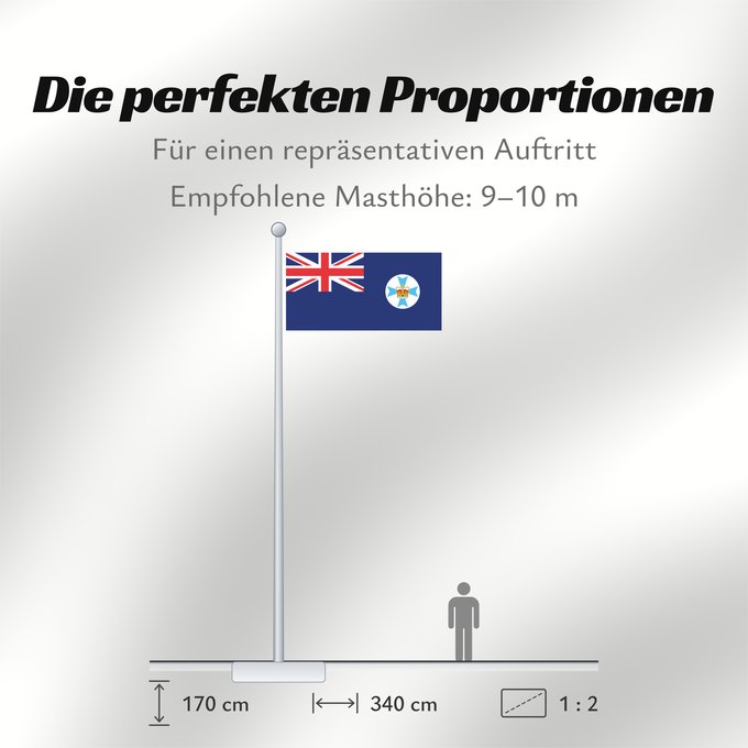 Proportionen der Flagge: Queensland State flag and government ensign internal waters only of Queensland