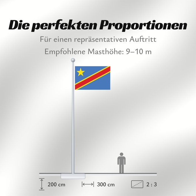 Proportionen der Flagge: Democratic Republic of the Congo	The national flag of the Democratic Republic of the Congo	La République démocratique du Congo	Rep. Dem. del Congo	Demokratischen Republik Kongo	Repubblica Democratica del Congo	Democratische Republiek Congo	علم جمهورية الك
