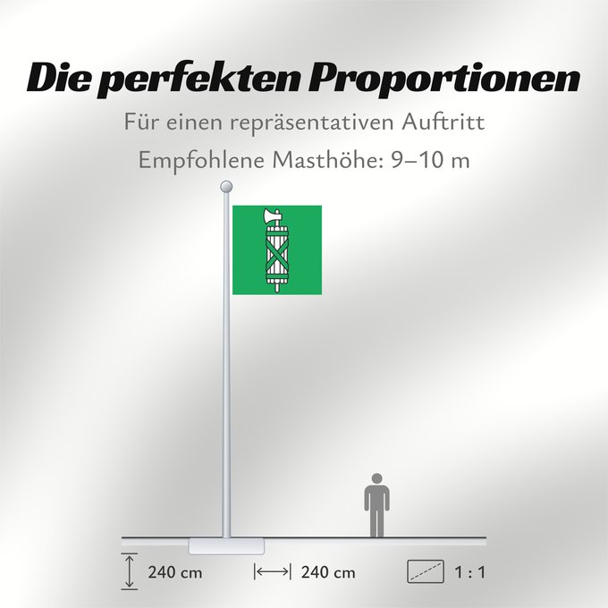 Proportionen der Flagge: Canton of Sankt Gallen	Canton of St. Gallen	Saint-Gall	San Galo o San Gall	St. Gallen 	St. Gallen	Canton of Sankt Gallen  Saint Gallen