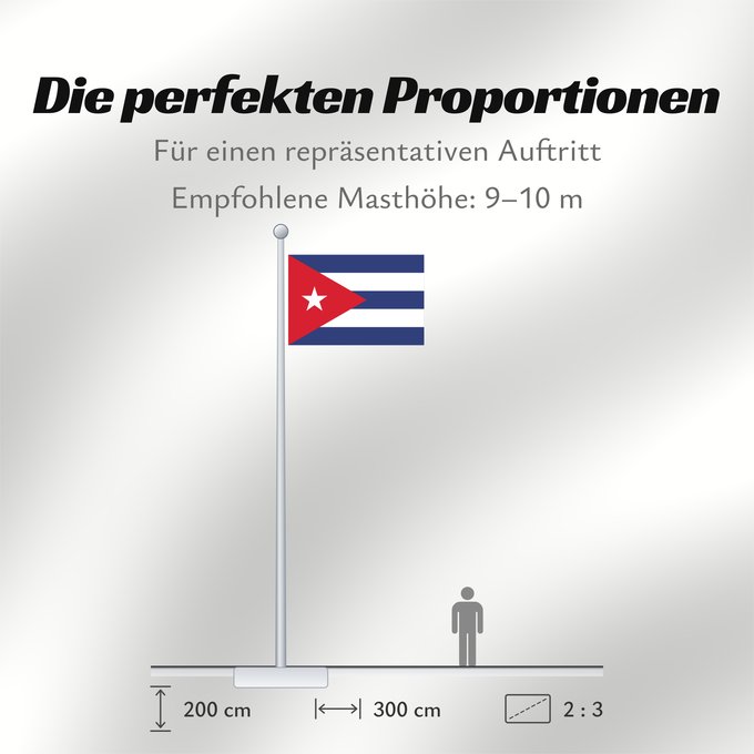 Proportionen der Flagge: Cuba	Kuba	علم كوبا	Banniel Cuba	Kubo	پرچم کوبا	Kiba	Флаг Кубы	Kube	Kubas	Прапор Куби	Quốc kỳ Cuba	​古巴国旗