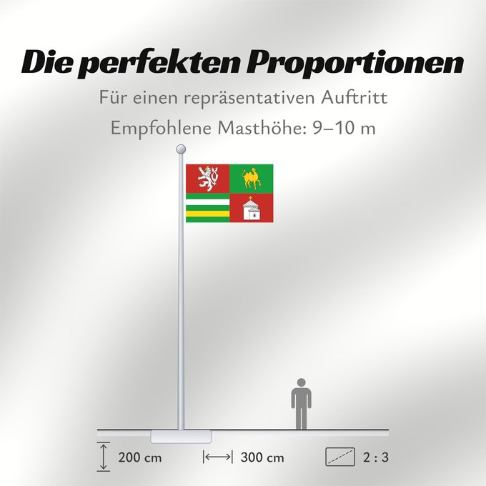 Proportionen der Flagge: Plzen Region	Plzeň Region	Région de Plzeň	Región de Pilsen	„Region Pilsen