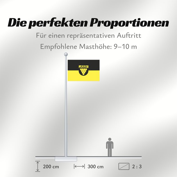 Proportionen der Flagge: Weinstadt (Region Stuttgart)