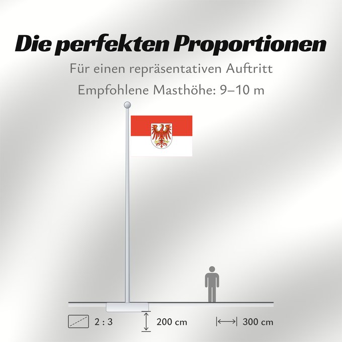 Proportionen der Flagge: Brandenburg Brandebourg Brandeburgo