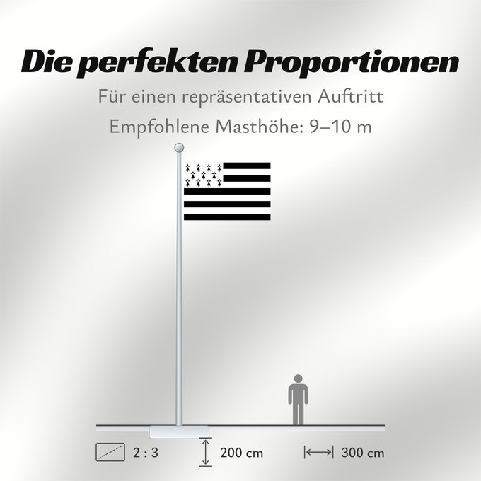 Proportionen der Flagge: Brittany The Gwenn-ha-du, flag of Brittany Le Gwenn-ha-du, drapeau de la Bretagne Spaniel Bretón Bretagna Ar Gwenn-ha-du, banniel Breizh