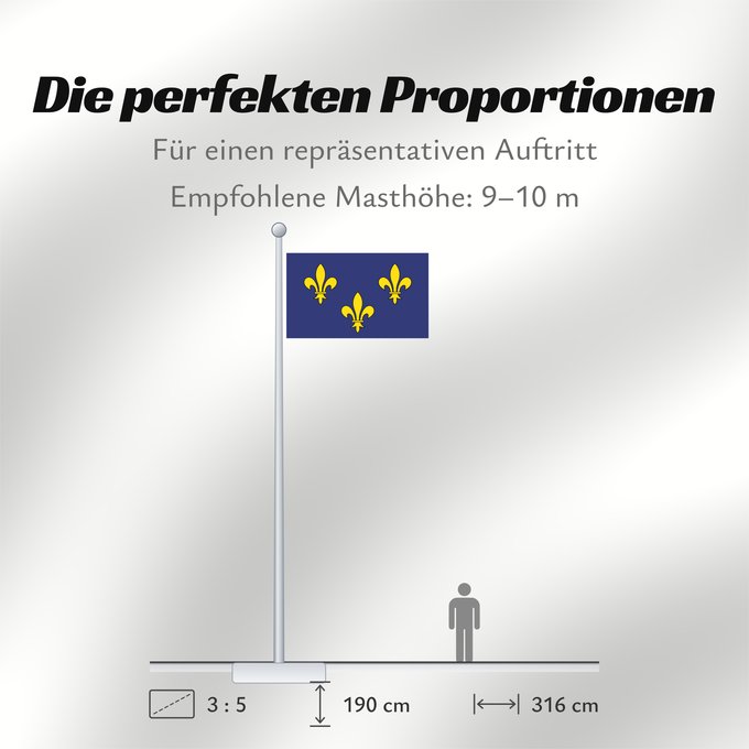Proportionen der Flagge: Île-de-France	Unofficial	Non-officiel de la région Île-de-France en France	이 것은 일드프랑스의 깃발입니다
