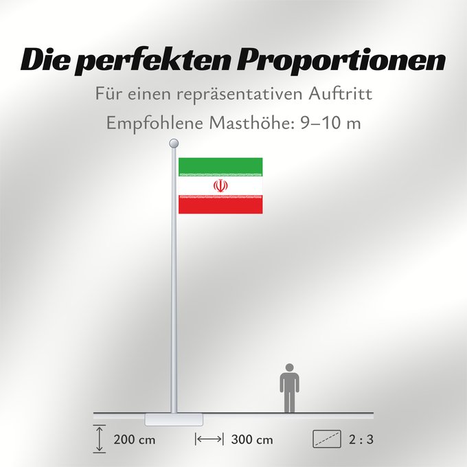 Proportionen der Flagge: Iran	Irán