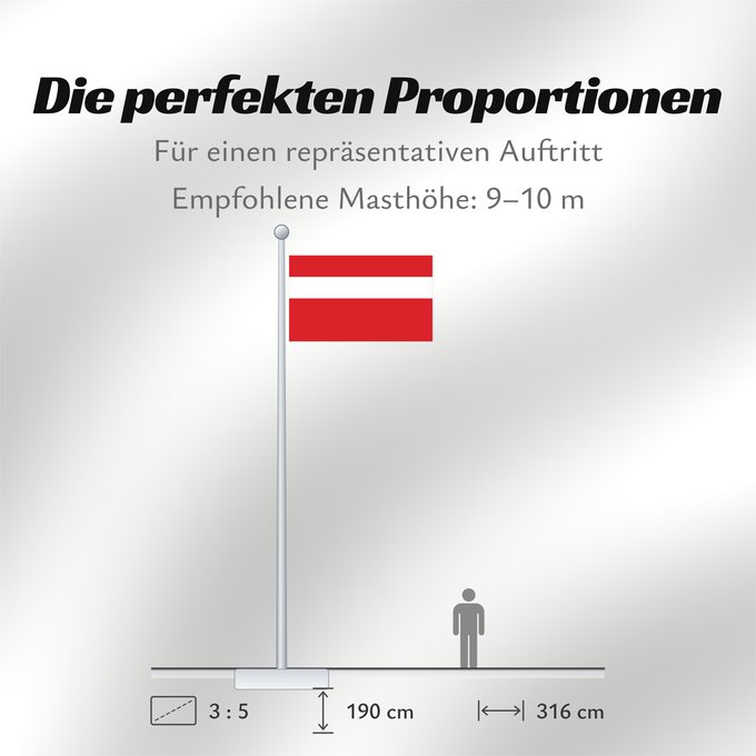 Proportionen der Flagge: Vaduz	Lying form of the flag of Balzers