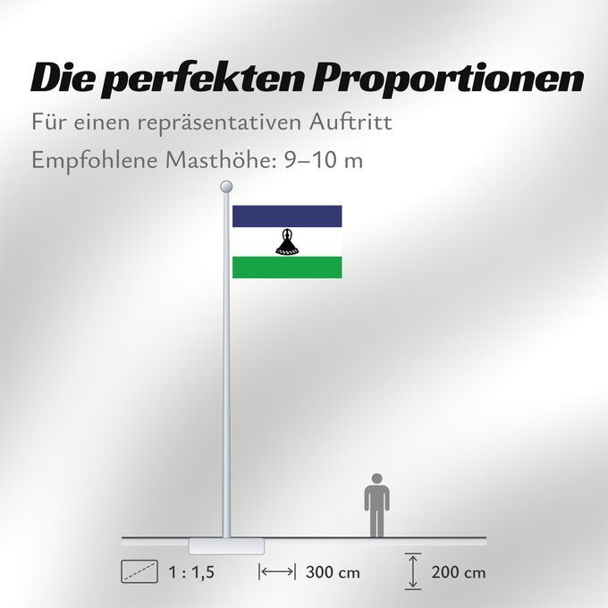 Proportionen der Flagge: Lesotho	Lesoto	Lesothos	Lesota	Seboko ye Lesotho