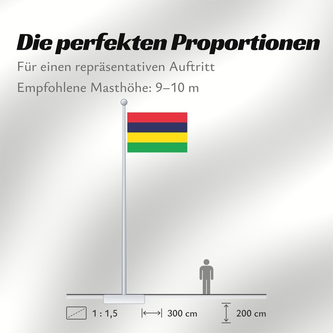 Proportionen der Flagge: Mauritius	Maurice	Mauricio	মরিশাসের জাতীয় পতাকা।	Прапор Маврикію