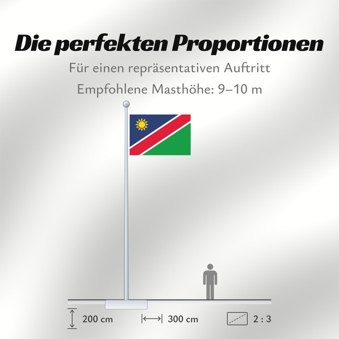 Proportionen der Flagge: Namibia Namibie Namibië