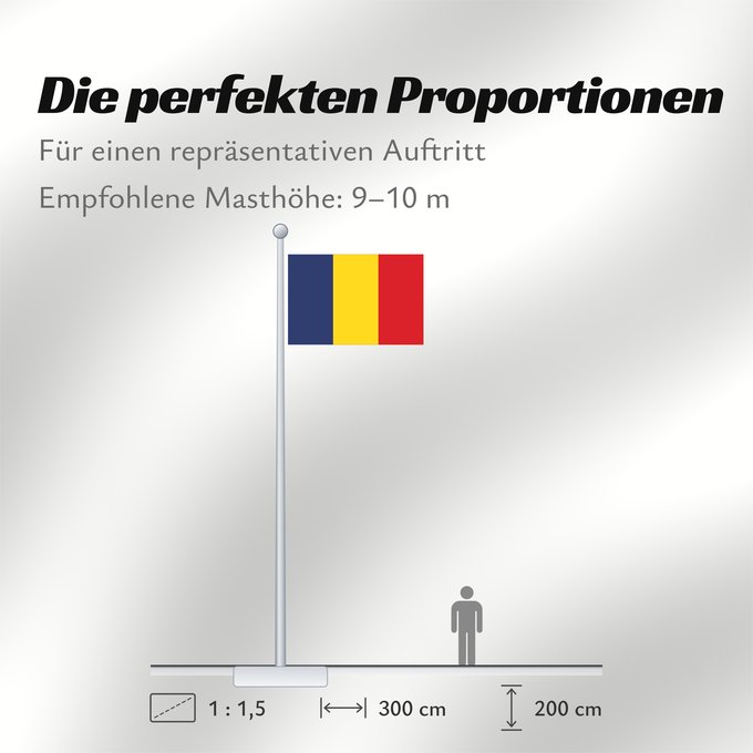 Proportionen der Flagge: Romania	Romania from 1867 until 1947 and since 1989	Roumanie	Rumania	Rumäniens	Roemenië	Roménia	Rumunii	Сцяг Румыніі	Сьцяг Румыніі	Знаме на Румъния	Banniel Roumania	Rumunská vlajka	ꙁна́мѧ Роумꙑні́ꙗ	Rwmania	Rumæniens	Σημαία της Ρουμανίας	Rumeenia lipp	Roma