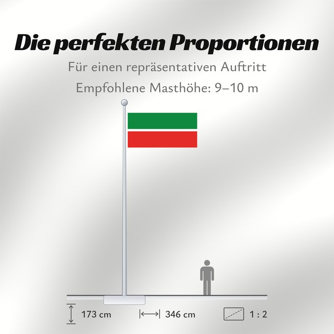 Proportionen der Flagge: Tatarstan Republic of Tatarstan Tatarstan ou République du Tatarstan Tartaristán Государственный флаг Республики Татарстан Татарстан Республикасының Дәүләт флагы Прапор Республіки Татарстан РФ