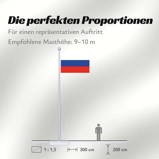Proportionen der Flagge: Russia	Russian Federation	Russie	Rusia	Russische Föderation