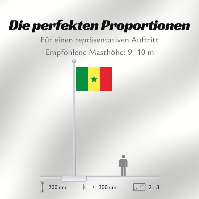 Proportionen der Flagge: Senegal	Sénégal	Senegalo	پرچم سنگال	Senegala