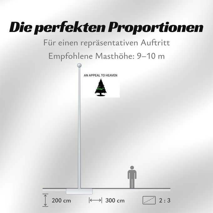 Proportionen der Flagge: An Appeal to Heaven	An Appeal to Heaven Flag  also called the Pine Tree Flag