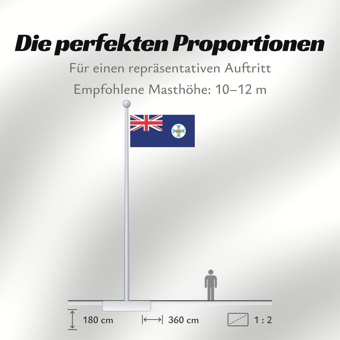 Proportionen der Flagge: Queensland State flag and government ensign internal waters only of Queensland