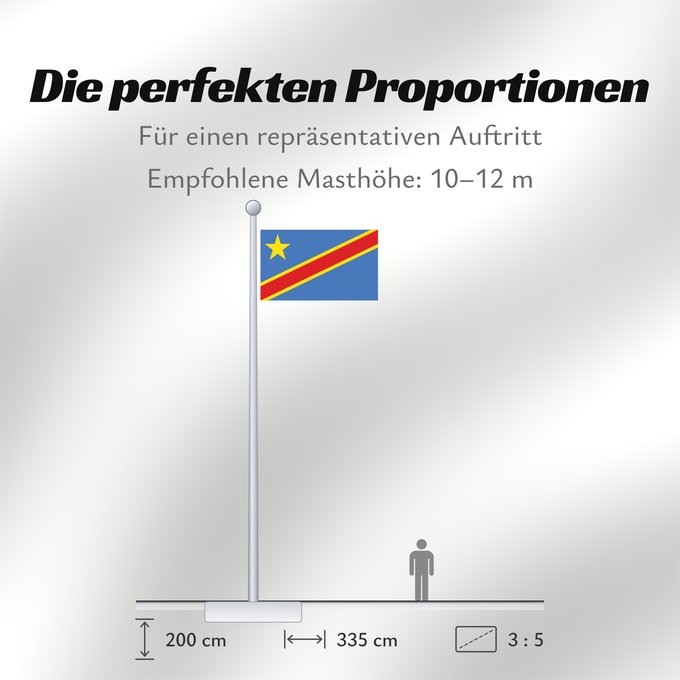 Proportionen der Flagge: Democratic Republic of the Congo	The national flag of the Democratic Republic of the Congo	La République démocratique du Congo	Rep. Dem. del Congo	Demokratischen Republik Kongo	Repubblica Democratica del Congo	Democratische Republiek Congo	علم جمهورية الك