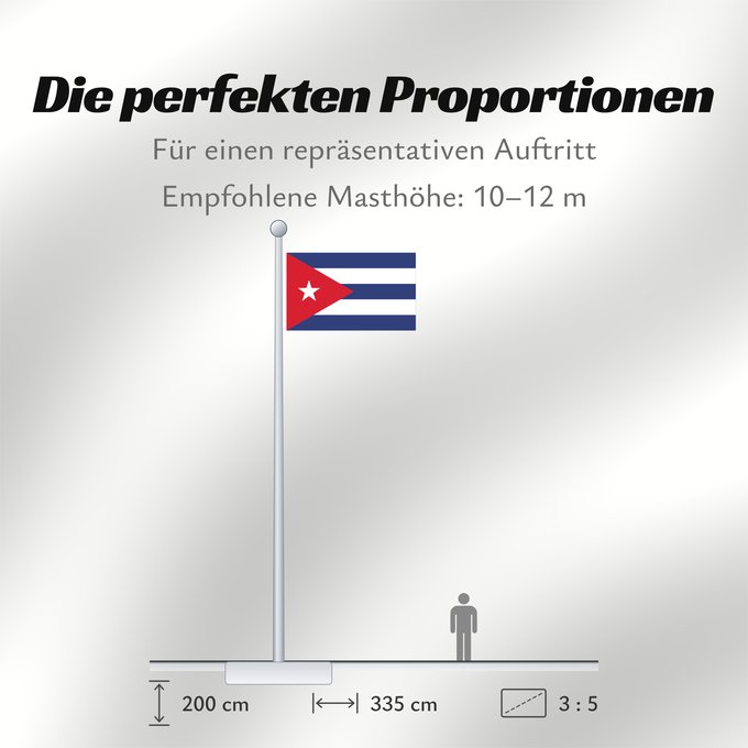 Proportionen der Flagge: Cuba	Kuba	علم كوبا	Banniel Cuba	Kubo	پرچم کوبا	Kiba	Флаг Кубы	Kube	Kubas	Прапор Куби	Quốc kỳ Cuba	​古巴国旗