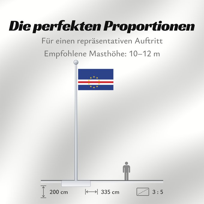 Proportionen der Flagge: Cape Verde	Cap-Vert	Cabo Verde	Kap Verde	Capo Verde	Kaapverdië  Cabo Verde	Zelenortskih otokov	Kap Verdes