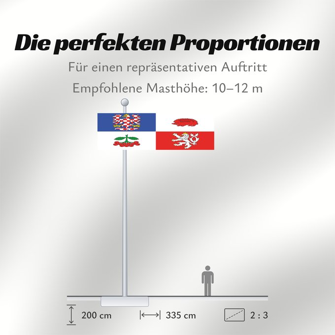 Proportionen der Flagge: Vysocina Region	Vysočina Region	Région de Vysočina	Región de Vysočina	Region Vysočina