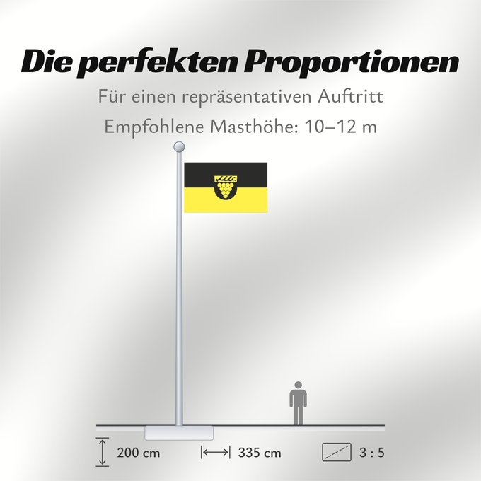 Proportionen der Flagge: Weinstadt (Region Stuttgart)