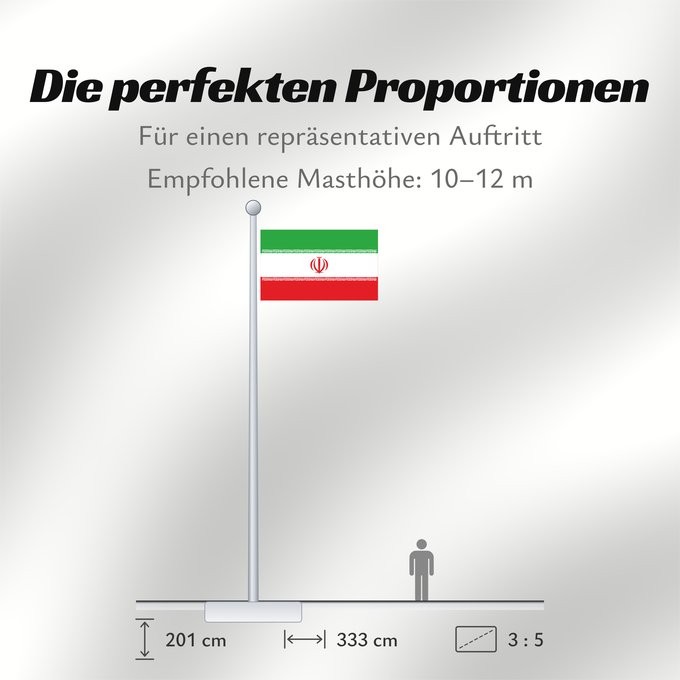 Proportionen der Flagge: Iran	Irán