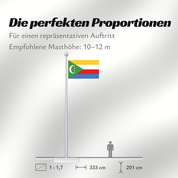 Proportionen der Flagge: Comoros Comores Comoras Komoren Comore