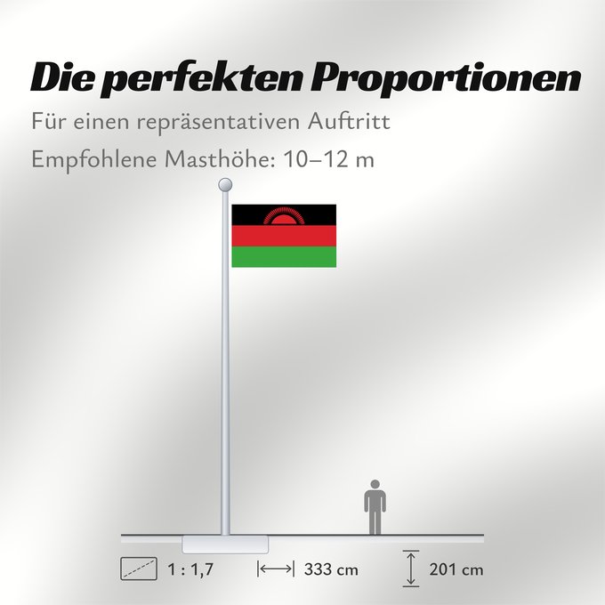 Proportionen der Flagge: Malawi	Malaui	የማላዊ ሰንደቅ ዓላማ	علم ملاوي	Malawis	Malavio	Maláive	Mbendera ya Malaŵi	Флаг Малави	Malavija	Malaawi