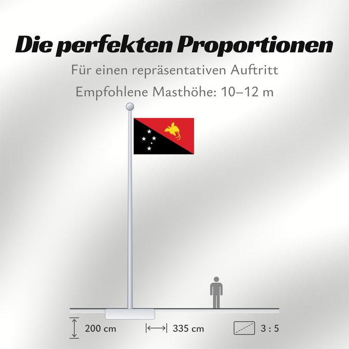 Proportionen der Flagge: Papua New Guinea	Papua New GuineaColours Pantone 186 C for red and 116 C for yellow	Papouasie-Nouvelle-Guinée	Papúa Nueva Guinea	Papua-Neuguineas	Papua Nuova Guinea	Papoea-Nieuw-Guinea	Papua-Nova Guiné	Papui-Nowej Gwinei	علم بابوا غينيا الجديدة	পাপুয়া নি