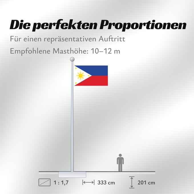 Proportionen der Flagge: Philippines The national flag of the Philippines Filipinas Philippinen Filippine Filipijnen علم فلبين An nasyunal na bandera kan Filipinas ফিলিপাইনের জাতীয় পতাকা Ang nasodnong bandera sa Pilipinas La nacia flago de la Filipinoj Wagayway ti Filipinas フィリピ