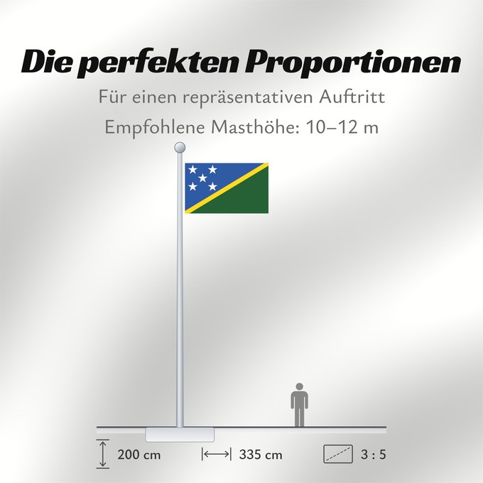 Proportionen der Flagge: Solomon Islands	îles Salomon	Islas Salomón	Salomonen	Isole Salomone	Salomonseilanden	Ynysoedd Solomon	Oileán Sholamón	Brattagh ny h-Ellanyn Holomon	Ynysow Salamon	The Solomon Islands	Salomonovih otokih