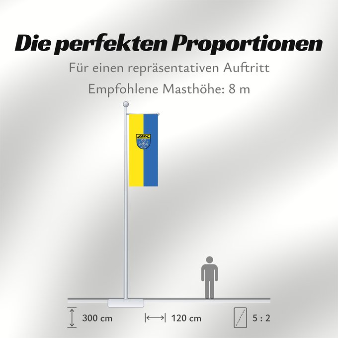 Proportionen der Flagge: Kirchheim unter Teck (Region Stuttgart)