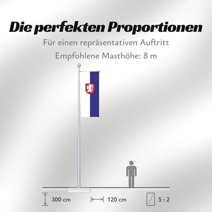 Proportionen der Flagge: Güglingen (Nördliches Baden-Württemberg)