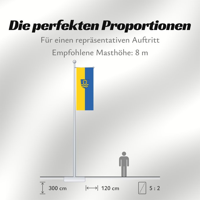 Proportionen der Flagge: Lehrensteinsfeld (Nördliches Baden-Württemberg)