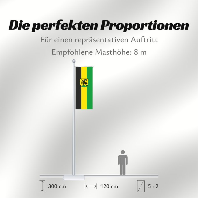 Proportionen der Flagge: Boxberg (Nördliches Baden-Württemberg)