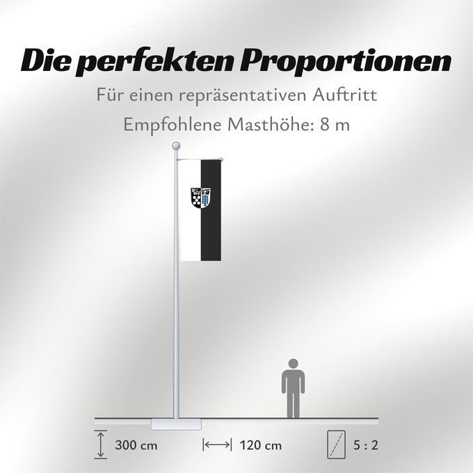 Proportionen der Flagge: Oberderdingen (Nördliches Baden-Württemberg)